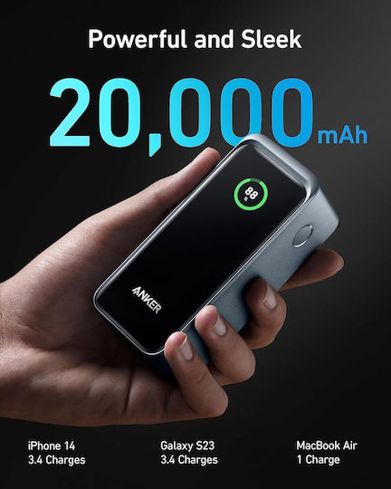 Anker 735 Prime Power Bank 20000mAh 200W with USB-A Port and 2 USB-C Ports Silver vue 4