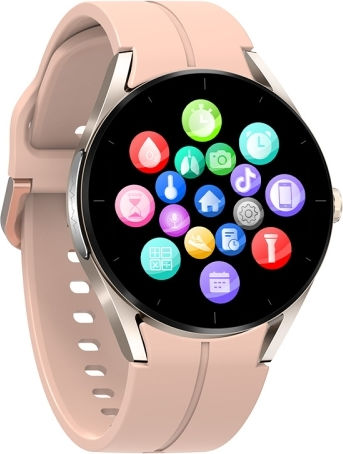 Ks05 1.32 Inch Ip67 Waterproof Color Screen Smart Watch Support Blood Oxygen Blood Glucose Blood Lipid Monitoring Gold Pink view 1
