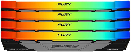 Kingston Fury Renegade DDR4 32GB RAM with 4x8GB Modules and Speed 3600 for Desktop KF436C16RB2AK4/32 view 4