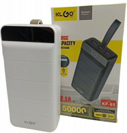 KLGO KP-95 Power Bank 50000mAh with 3 USB-A Ports White