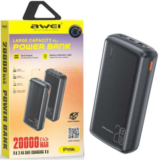 Awei Power Bank 20000mAh Black view 1