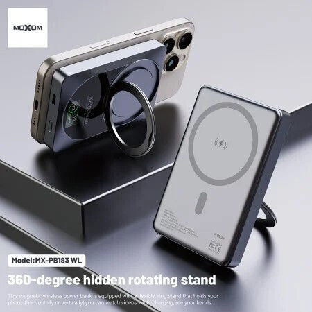 Moxom MX-PB183 Power Bank 10000mAh 15W Gray view 2