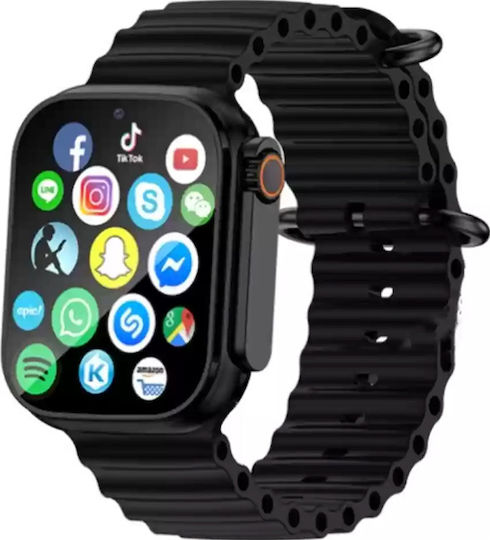 T800 Ultra 49mm Smartwatch with Heart Rate Monitor (Black) view 1