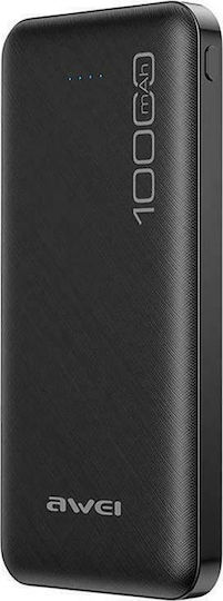 Awei P28K Power Bank 10000mAh with 2 USB-A Ports Black vista 2