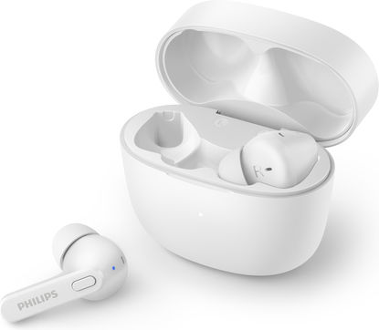 Philips TAT2206 Earbud Bluetooth Handsfree Earphones with Sweat Resistance and Charging Case White