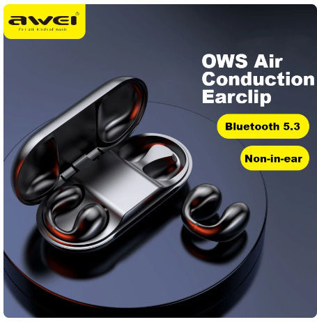 Awei TZ2 Open Ear Bluetooth Handsfree Earphones with Charging Case Black view 2