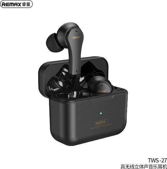 Remax TWS-27 In-ear Bluetooth Handsfree Earphones with Charging Case Black view 1