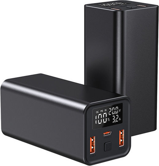 Voltres Power Bank 20000mAh 65W with 2 USB-A Ports and USB-C Port Power Delivery / Quick Charge 3.0 Black view 2