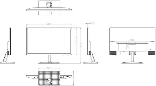Dahua LM22-L200 VA Monitor 22" FHD 1920x1080 with Response Time 6.5ms GTG view 2