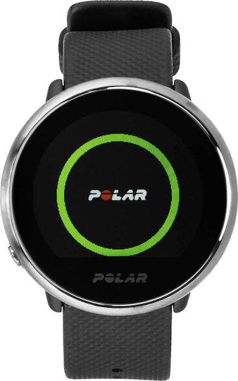 Polar Ignite Stainless Steel 43mm Waterproof Smartwatch with Heart Rate Monitor (Black) vue 7