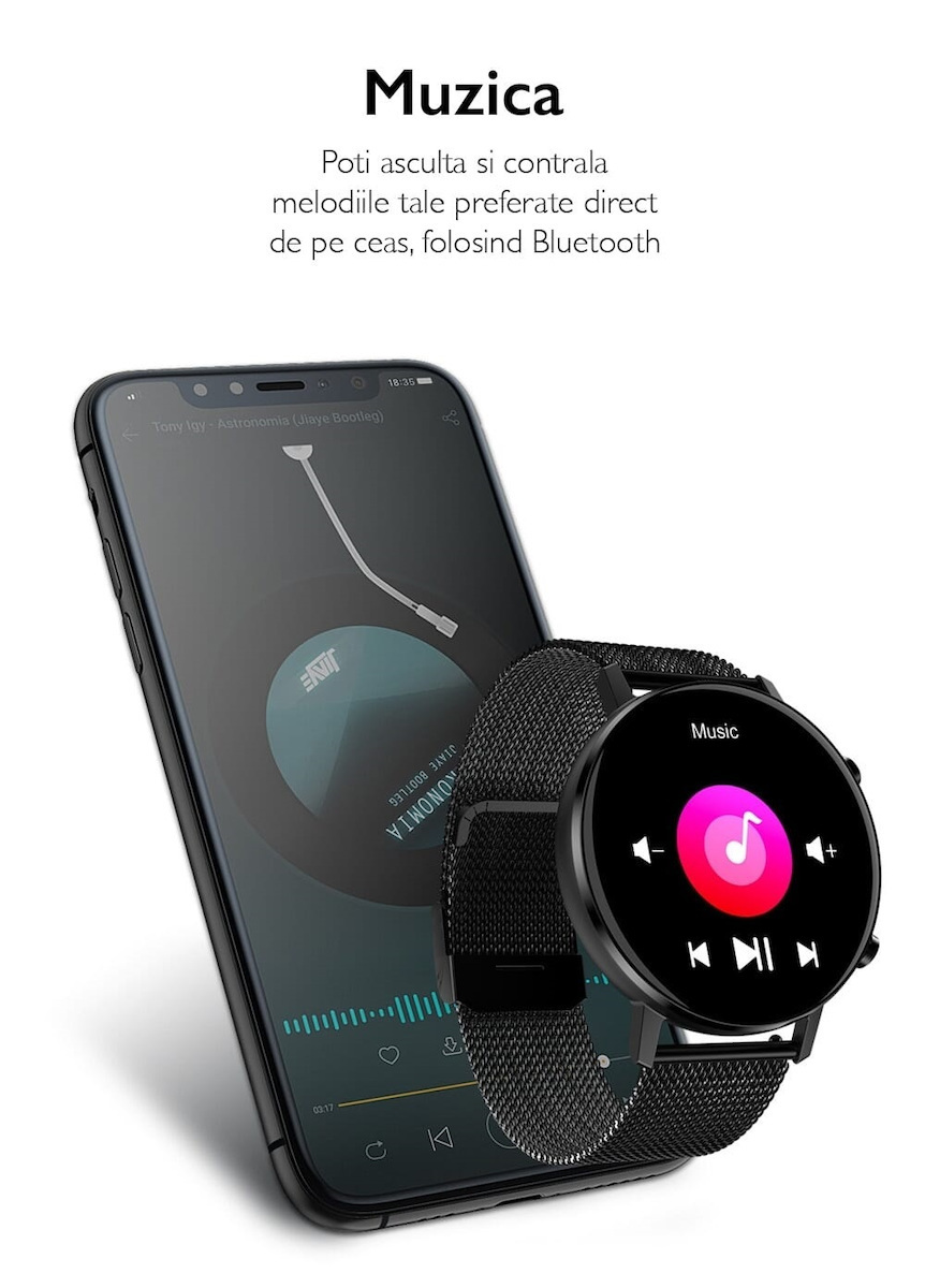 DoFIT Aluminium Smartwatch with Heart Rate Monitor (Black) view 7