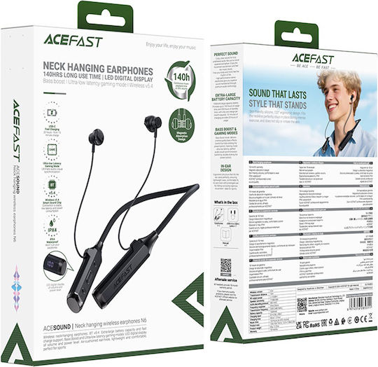 Acefast N6 Earbud Bluetooth Handsfree Earphones with Sweat Resistance Black view 4