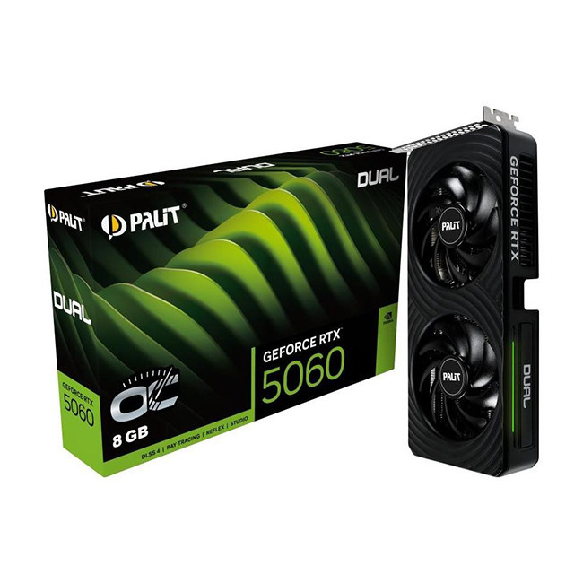 Palit GeForce RTX 5060 8GB GDDR7 Dual OC Graphics Card NE75060S19P1-GB2063D