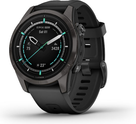 Garmin epix Pro Sapphire Edition Titanium Waterproof Smartwatch with Heart Rate Monitor (Carbon Gray DLC Titanium with Black) view 2