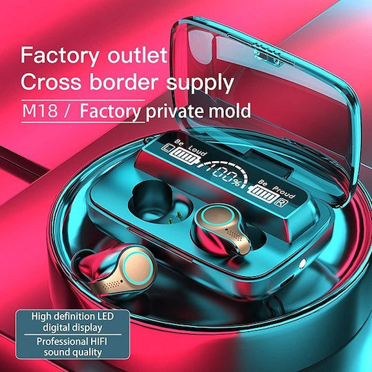 Newest M18 In-ear Bluetooth Handsfree Earphones with Charging Case Black view 5