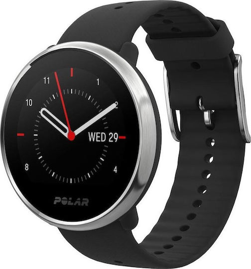 Polar Ignite Stainless Steel 43mm Waterproof Smartwatch with Heart Rate Monitor (Black) vue 3
