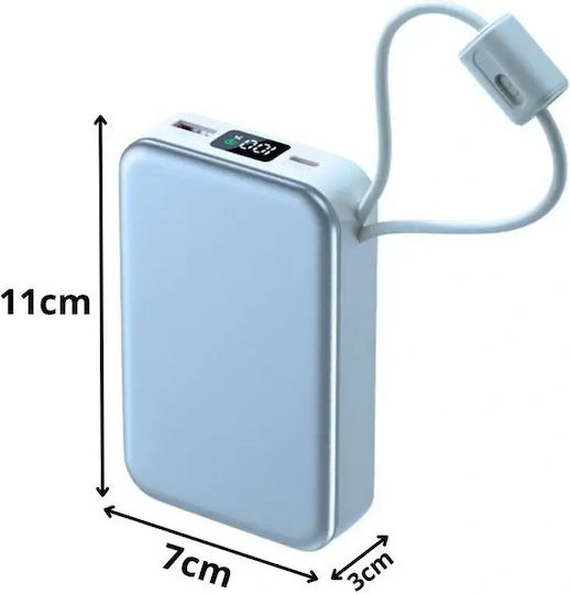 Verk Group 06394 Power Bank 20000mAh 22.5W with USB-A Port and USB-C Port Quick Charge 3.0 Blue vue 4
