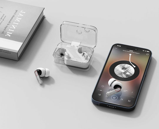 XO G21 Crystal In-ear Bluetooth Handsfree Earphones with Charging Case White view 5