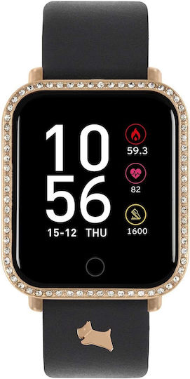 Radley London Aluminium Smartwatch with Heart Rate Monitor (Black with Strass) view 1