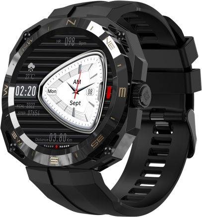 E25 1.43 Inch Color Screen Smart Watch Support Heart Rate Monitoring Blood Pressure Monitoring Black view 1