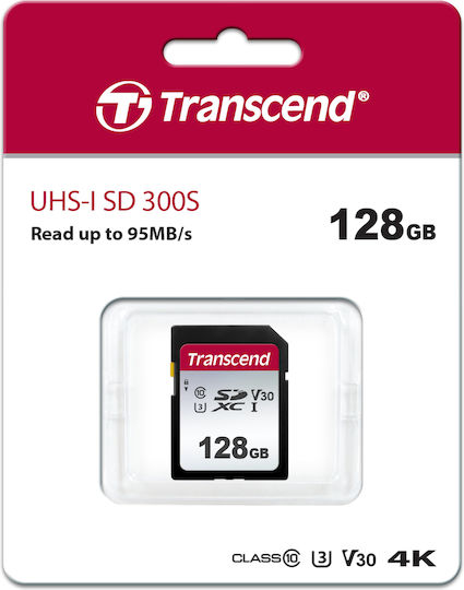 Transcend 300s SDXC 128GB Class 10 U3 V30 A1 UHS-I view 3