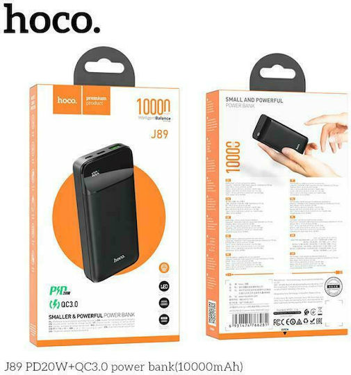 Hoco J89 Power Bank 10000mAh with USB-A Port and USB-C Port Power Delivery / Quick Charge 3.0 Black view 5