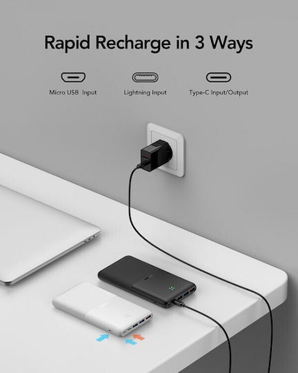 Veger S22 Power Bank 20000mAh 20W with 3 USB-A Ports and USB-C Port Power Delivery / Quick Charge 3.0 White view 7