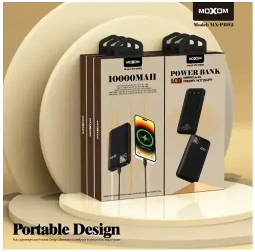 Moxom MX-PB92 Power Bank 10000mAh 22.5W with 2 USB-A Ports and USB-C Port Power Delivery Black view 3