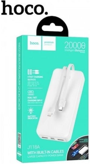 Hoco J118A Power Bank 20000mAh White view 2