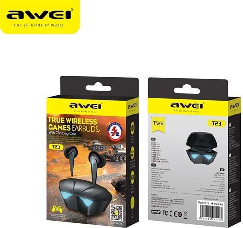 Awei T25 Tws In-ear Bluetooth Handsfree Earphones with Charging Case Black view 7