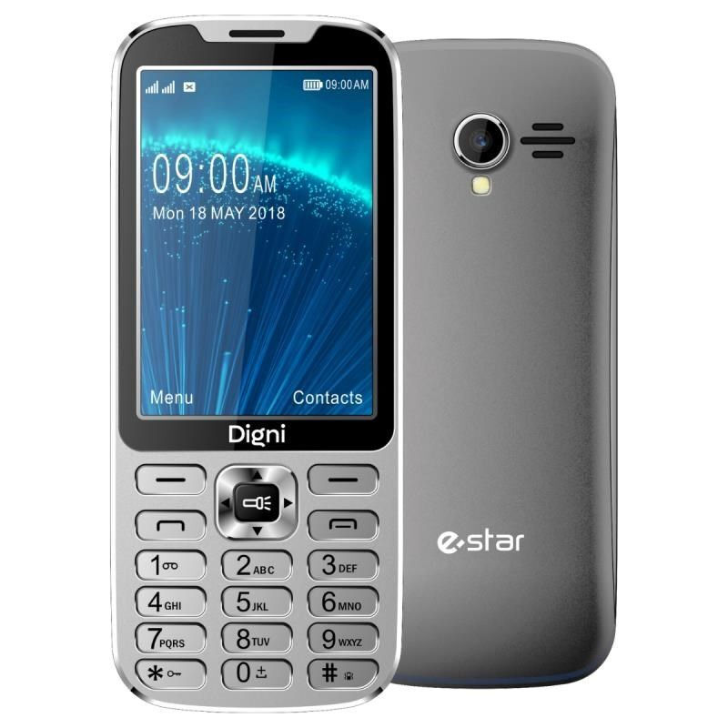 eStar Digni Call 4G Dual SIM (48MB) Mobile with Buttons Silver view 1