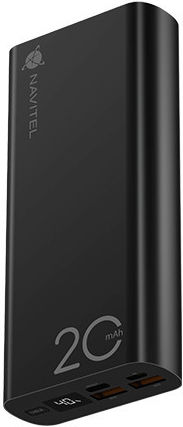 Navitel PWR20 AL Power Bank 20000mAh 22.5W with 2 USB-A Ports and USB-C Port Power Delivery / Quick Charge 3.0 Black view 4