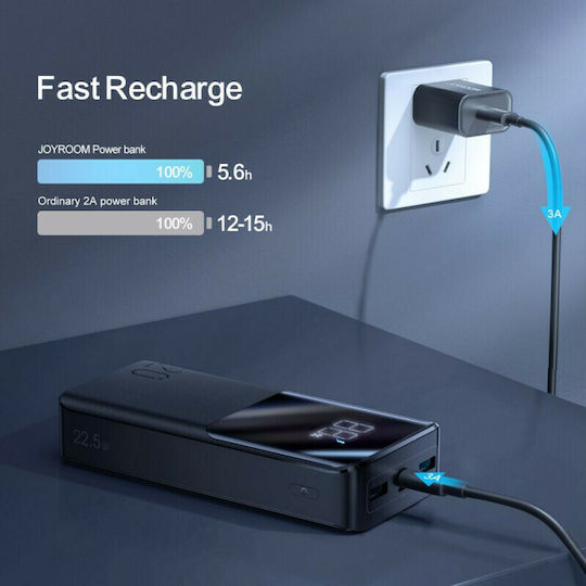 Joyroom JR-QP192 Power Bank 20000mAh 22.5W with 2 USB-A Ports and USB-C Port Black vista 5