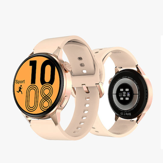 Nubi Dt4+ Smartwatch Bluetooth Talk Pulse Calories Ips Display Gps Tracker Remote Camera Voice Assistant Rose Ash view 6
