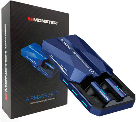 Monster Xkt11 Tws Earbud Bluetooth Handsfree Earphones with Charging Case Blue view 2