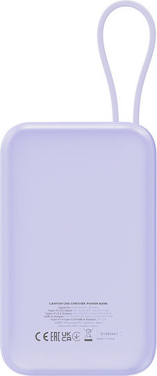 Canyon Power Bank 10000mAh 22.5W Power Delivery / Quick Charge 3.0 Purple vue 4