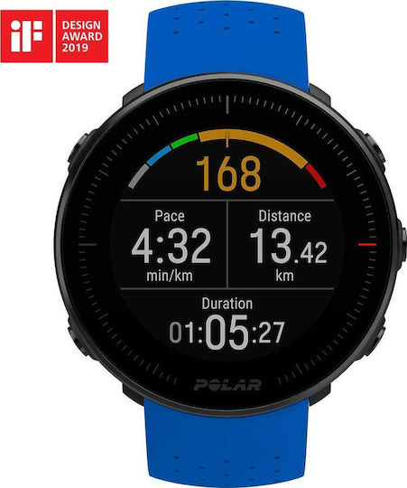 Polar Vantage M Stainless Steel 46mm Waterproof Smartwatch with Heart Rate Monitor (Blue) view 2