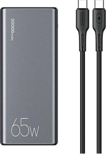 Usams PB68 Power Bank 30000mAh 65W with 2 USB-A Ports and USB-C Port Quick Charge 3.0 Black vue 3