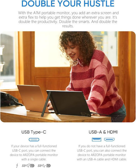 Arzopa A1M IPS HDR Portable Monitor 17.3" FHD 1920x1080 view 3