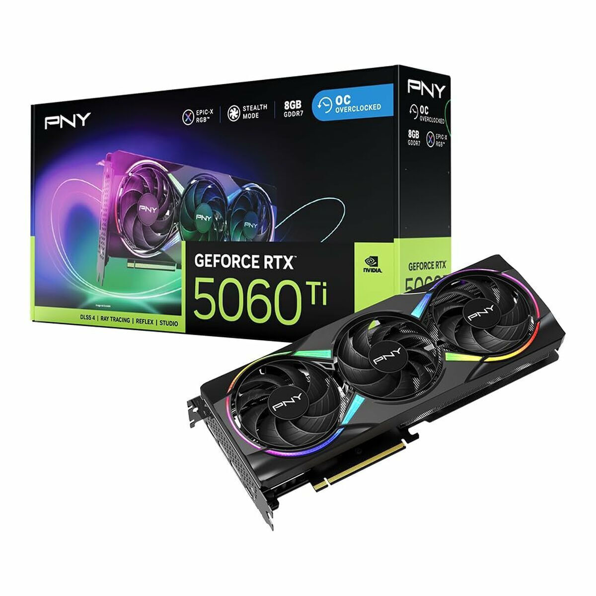 PNY GeForce RTX 5060 Ti 8GB GDDR7 EPIC-X RGB OC TRIPLE FAN Graphics Card VCG5060T8TFXXPB1-O
