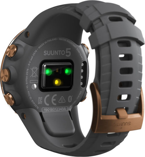 Suunto 5 Stainless Steel 46mm Waterproof Smartwatch with Heart Rate Monitor (Graphite Copper) view 6