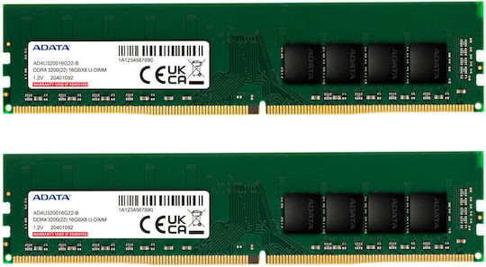 Adata DDR4 32GB RAM with 2x16GB Modules for Desktop AD4U320016G22-DTGN view 1