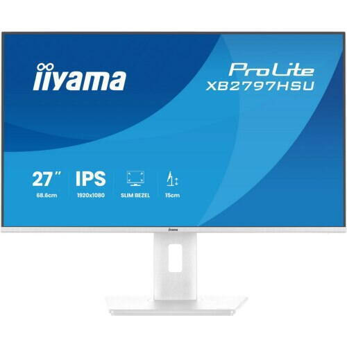 Iiyama XB2797HSU W1 IPS Monitor 27 Inch FHD 1920x1080 White vue 2