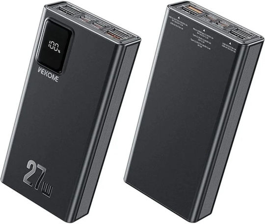 WK WP-93 Power Bank 20000mAh 27W with 4 USB-A Ports and USB-C Power Delivery Port Black