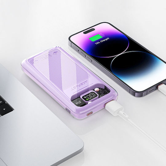 Acefast M1 Sparkling Series Power Bank 10000mAh 30W with USB-A Port and USB-C Port Power Delivery Gray vue 4