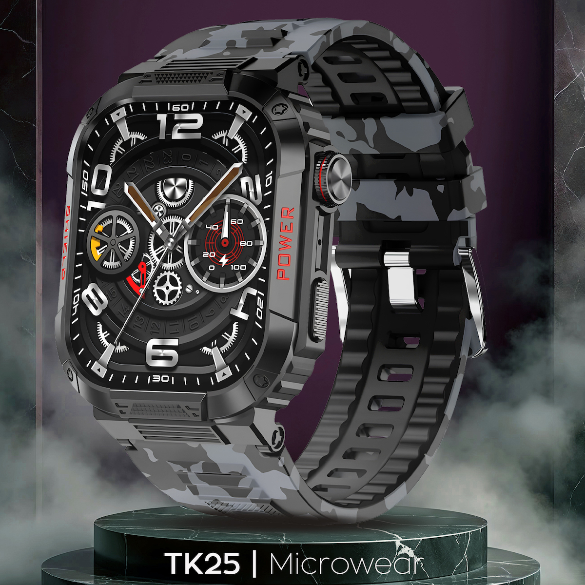 Microwear ET585 Smartwatch with Heart Rate Monitor (Black Steel) view 6