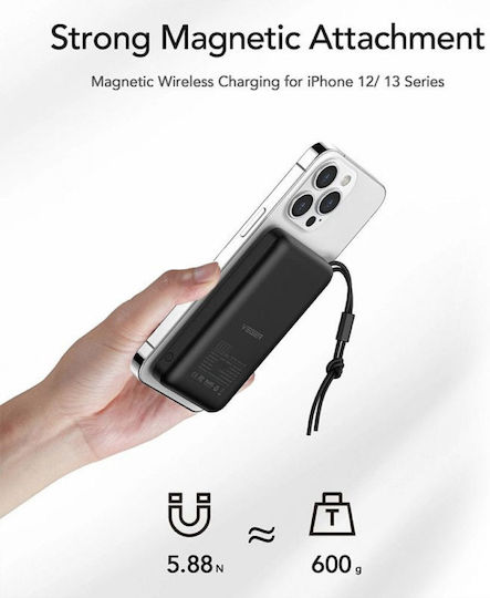 Charmast W1151 MagSafe Power Bank 10000mAh 20W with USB-A Port and USB-C Port Power Delivery / Quick Charge 3.0 Black view 5