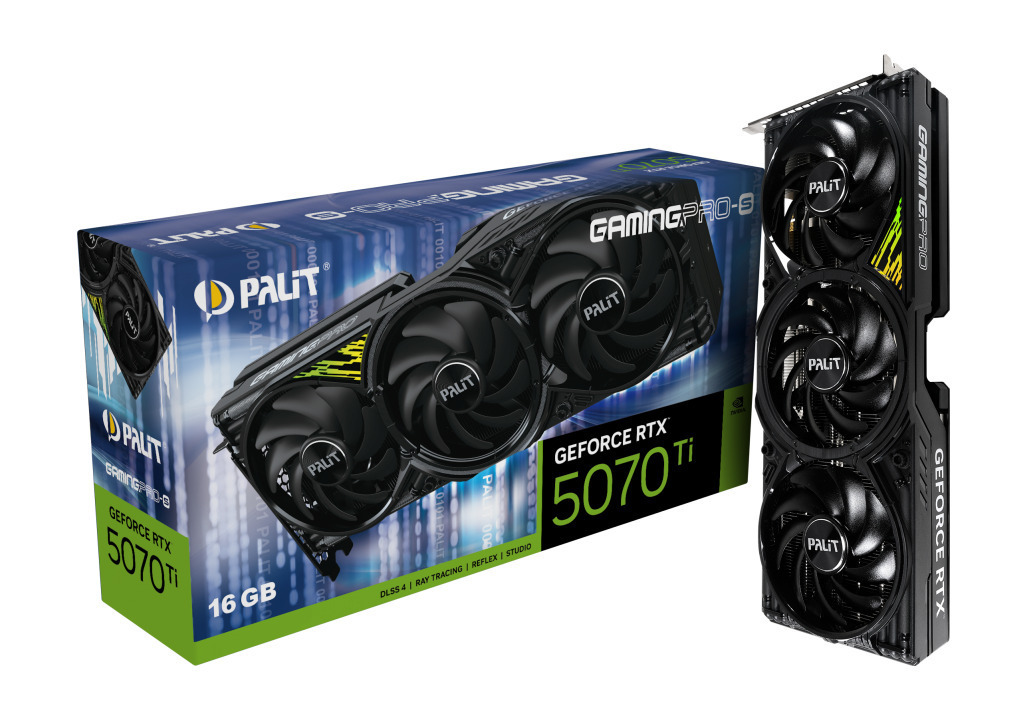 Palit GeForce RTX 5070 Ti 16GB GDDR7 GamingPro-S Graphics Card NE7507T019T2-GB2031U