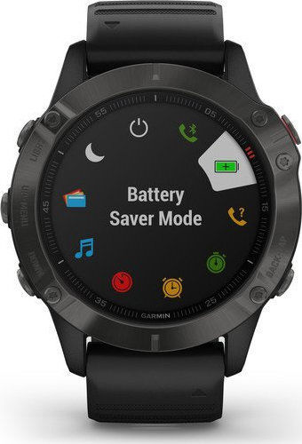 Garmin Fenix 6 Sapphire Stainless Steel 47mm Smartwatch with Heart Rate Monitor (Carbon Grey DLC with Black Band) view 5