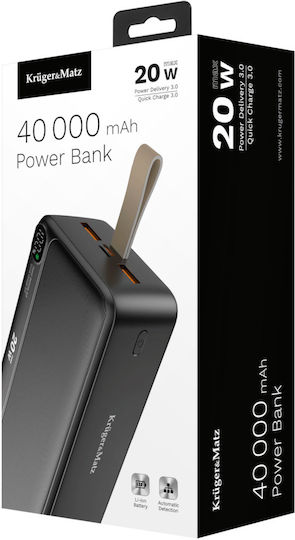 Kruger & Matz Power Bank 40000mAh Power Delivery Black view 4
